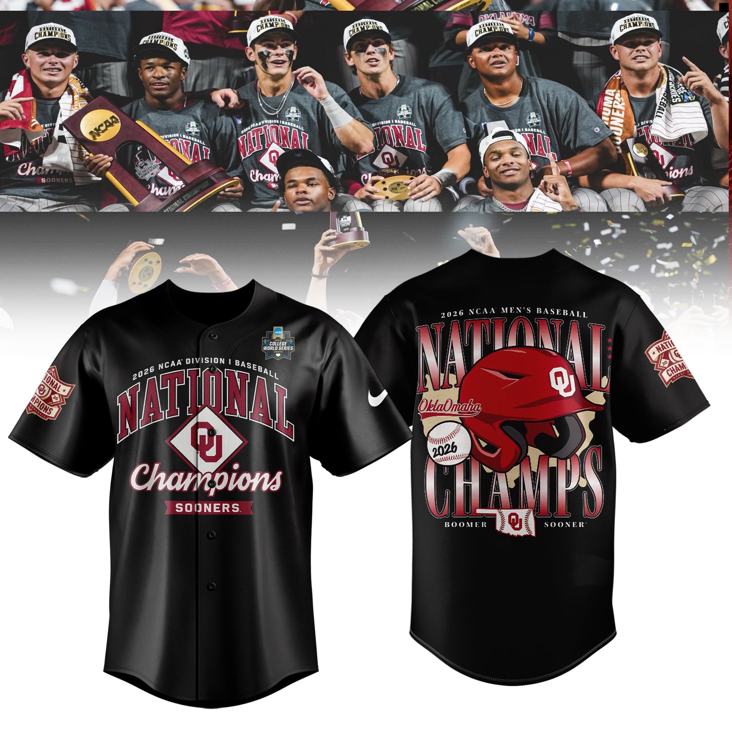 Oklahoma Sooners 2026 NCAA Baseball National Champions Jersey