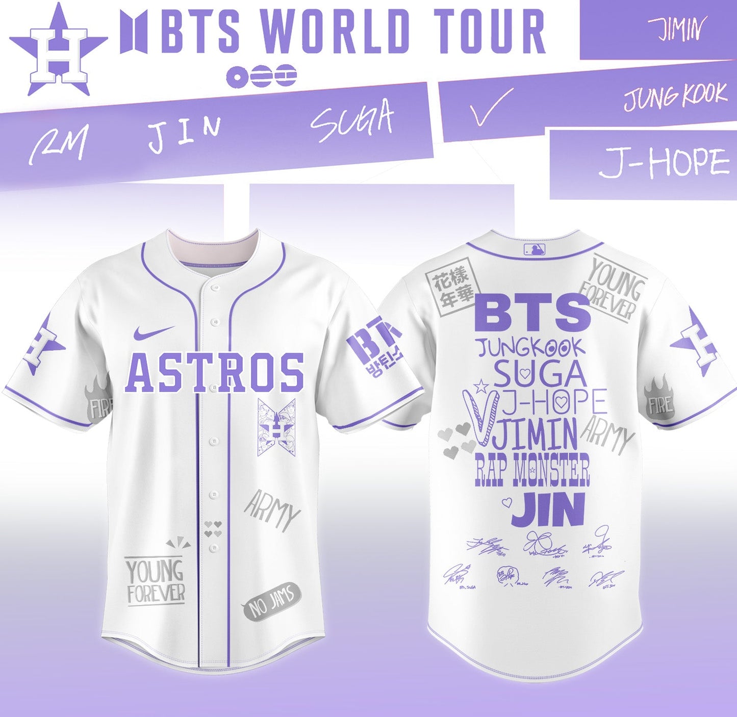 MLB All Team X BTS COMEBACK & WORLD TOUR 2026 Limited Edition “ Jersey