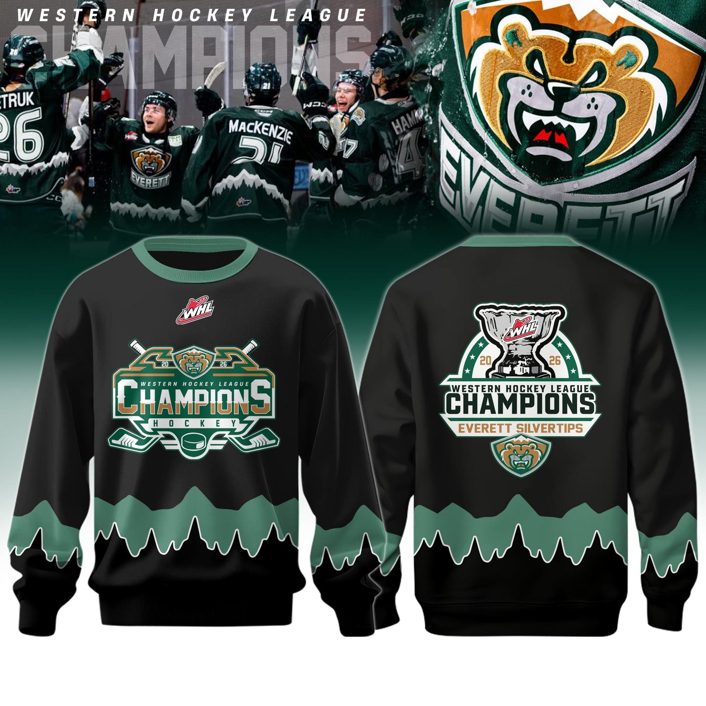 Everett Silvertips Champions Western Hockey League 2026 Sweatshirt Limited Edition