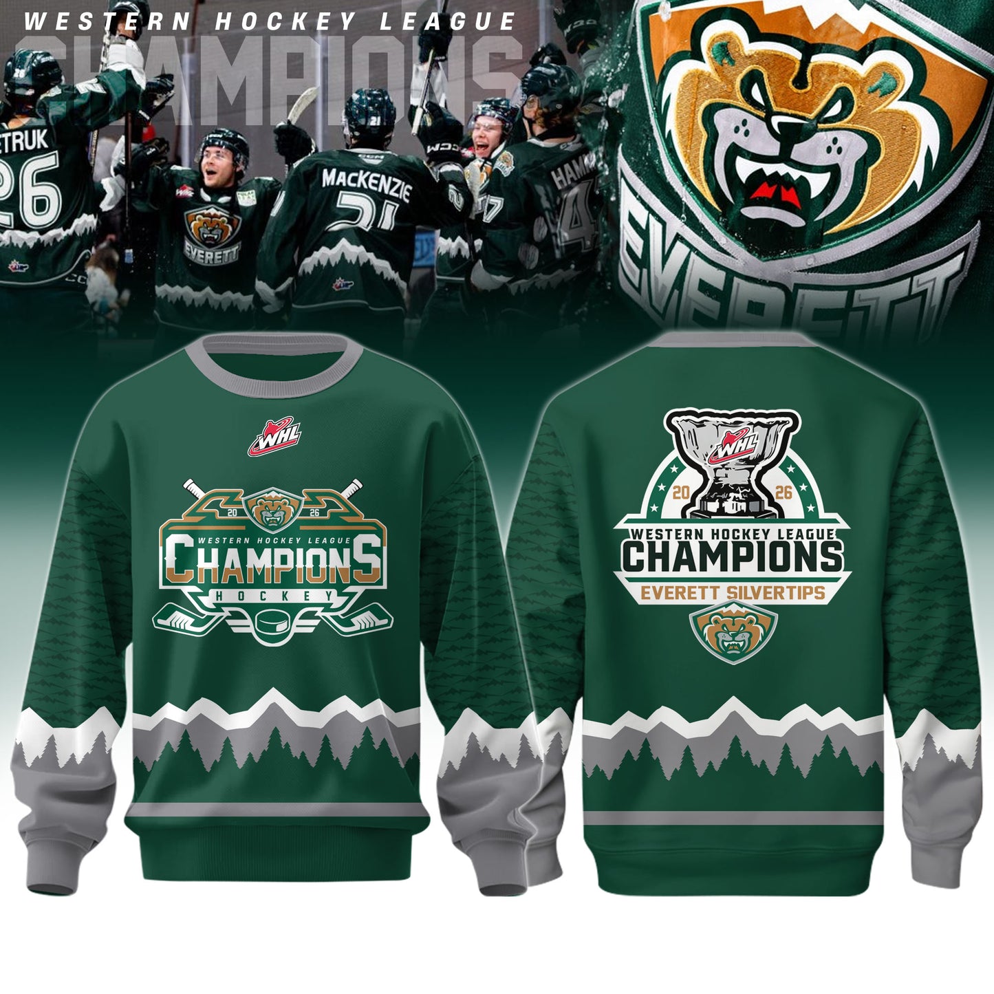 Everett Silvertips Champions Western Hockey League 2026 Sweatshirt Limited Edition