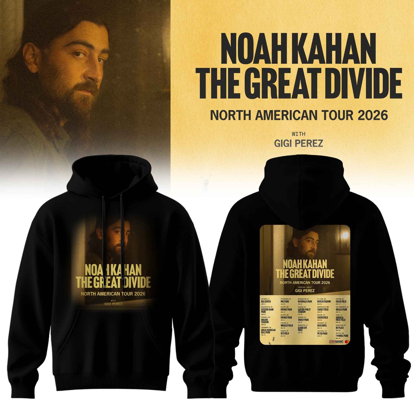 Noah Kahan “ The Great Divide Tour Merch Limited Hoodie