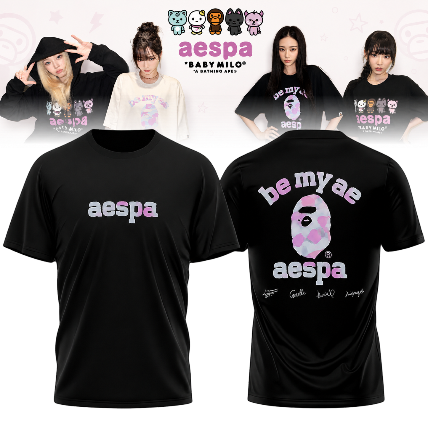 🖤🐰 AESPA x BAPE Limited Edition Shirt