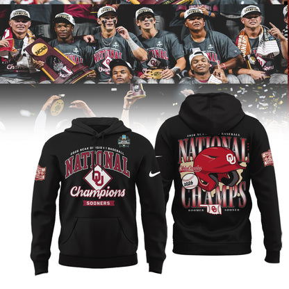Oklahoma Sooners 2026 NCAA Baseball National Champions Hoodie