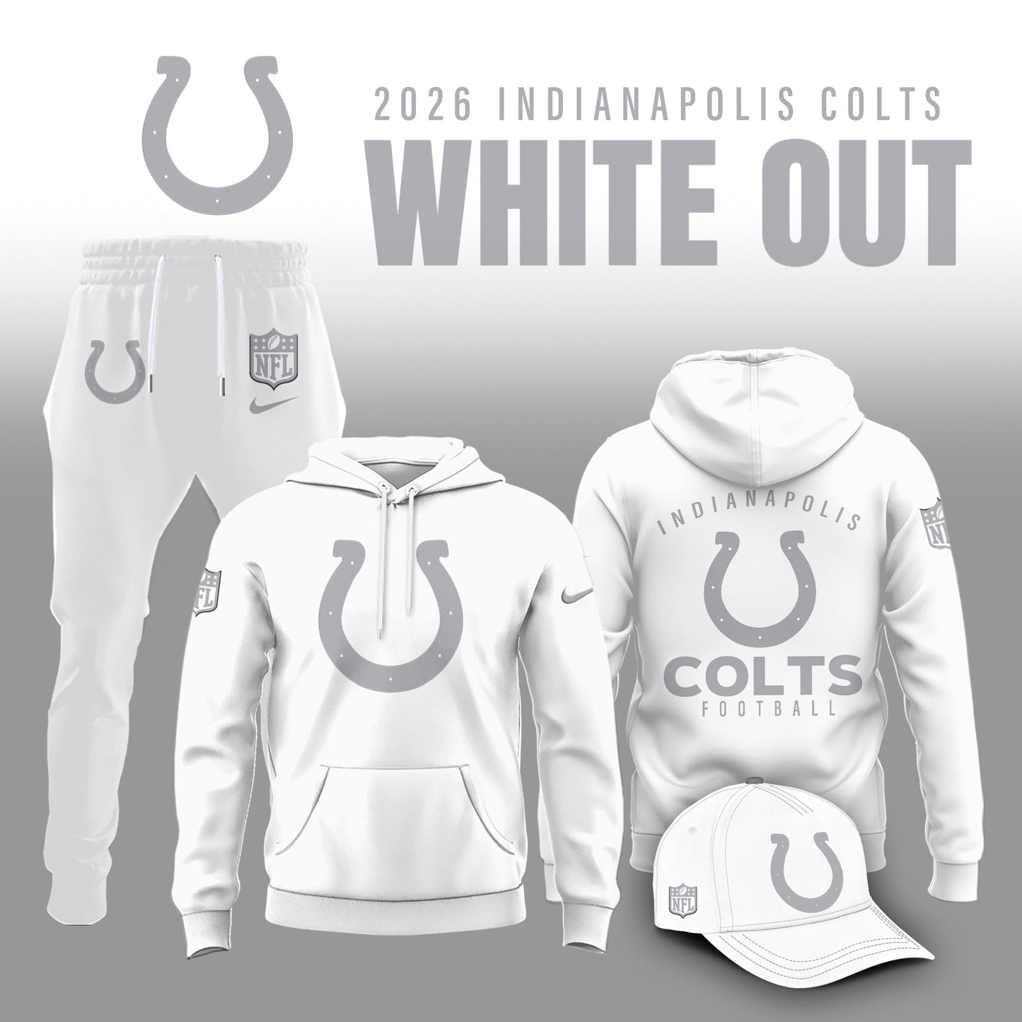 Indianapolis Colts 2026 White Out Limited Edition Hoodie