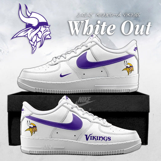 Minnesota Vikings White Out 2025 Special Edition AF1 Sneakers