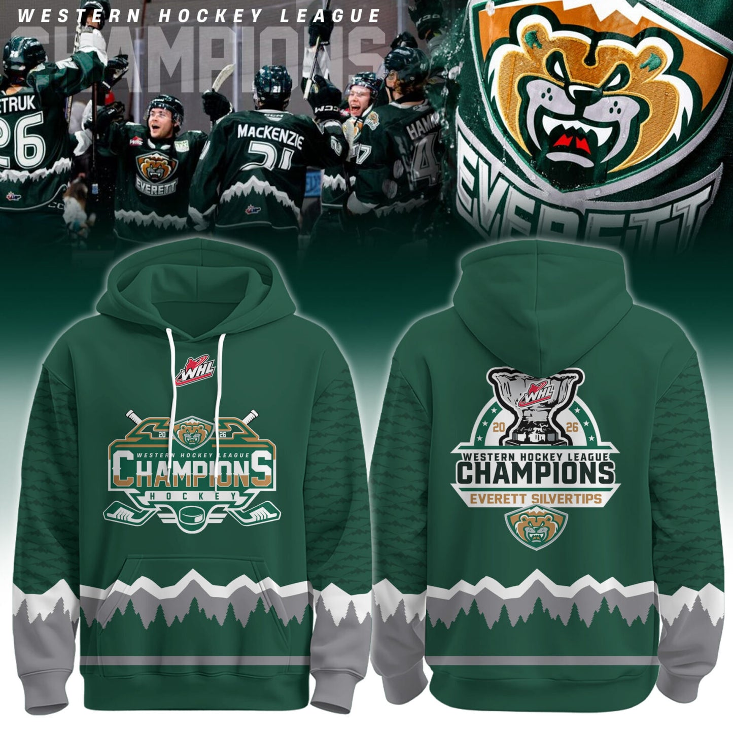 Everett Silvertips Champions Western Hockey League 2026 Hoodie Limited Edition