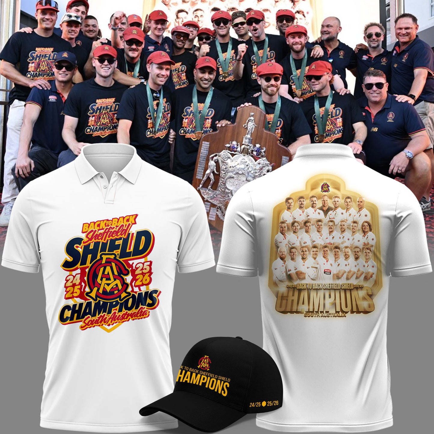 South Australia Cricket Teams back to back Sheffield Shield Champions POLO