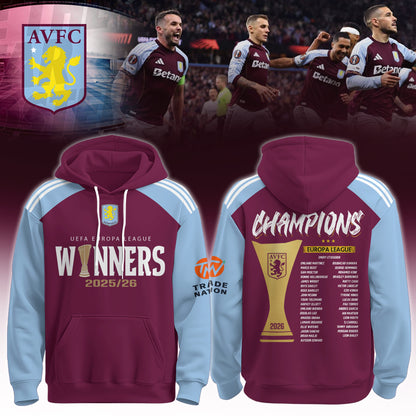 Aston Villa Champions Europa League 25/26 Hoodie