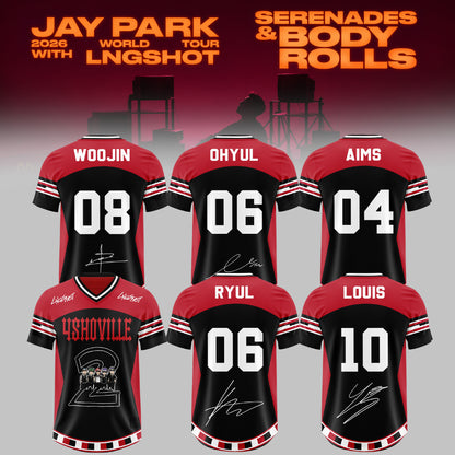 LNGSHOT – 2026 World Tour ‘Serenades & Body Rolls’ Oversized Fottball Jersey – Limited Members Edition