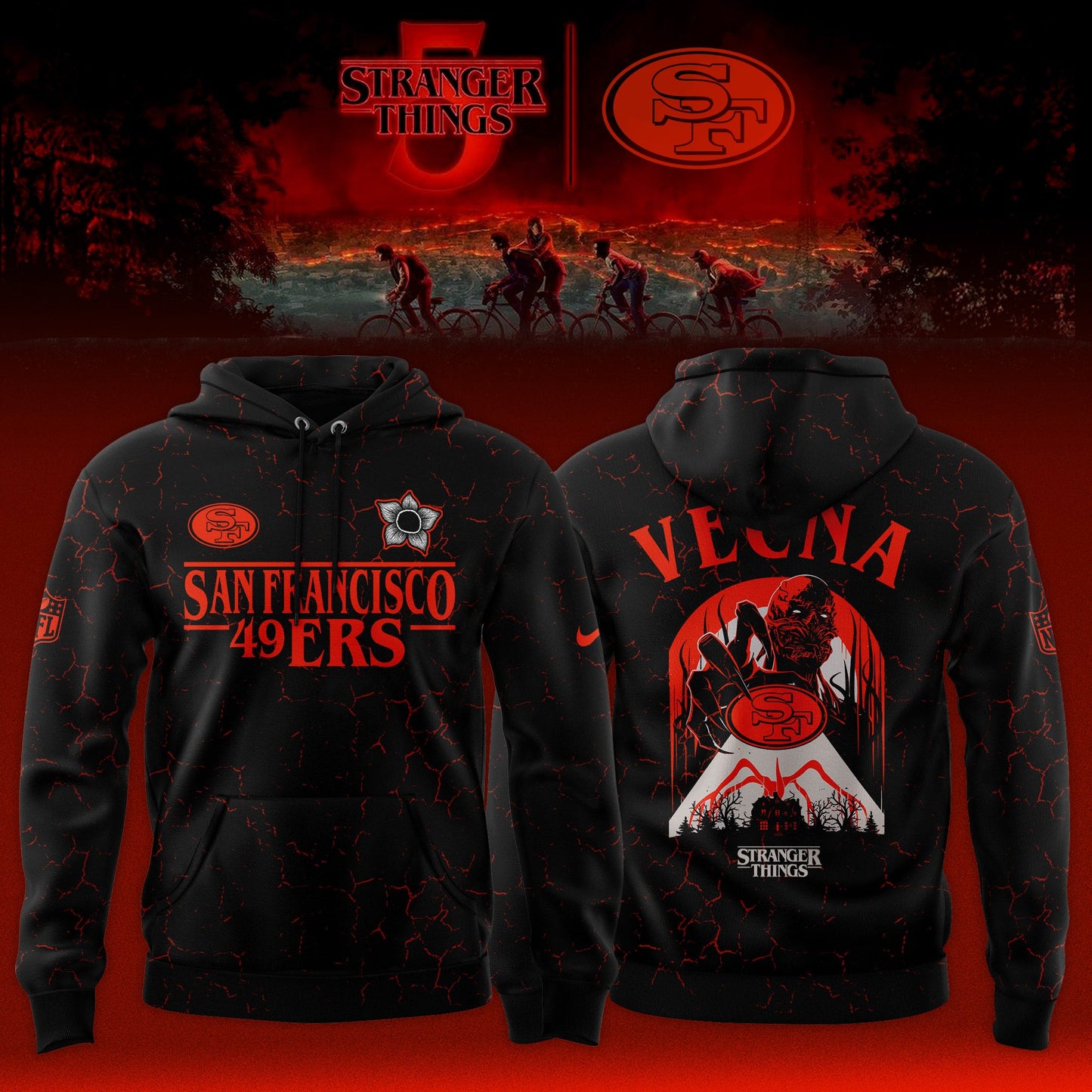[Special Deal Black Friday] All NFL Teams x Stranger Things Limited Hoodie