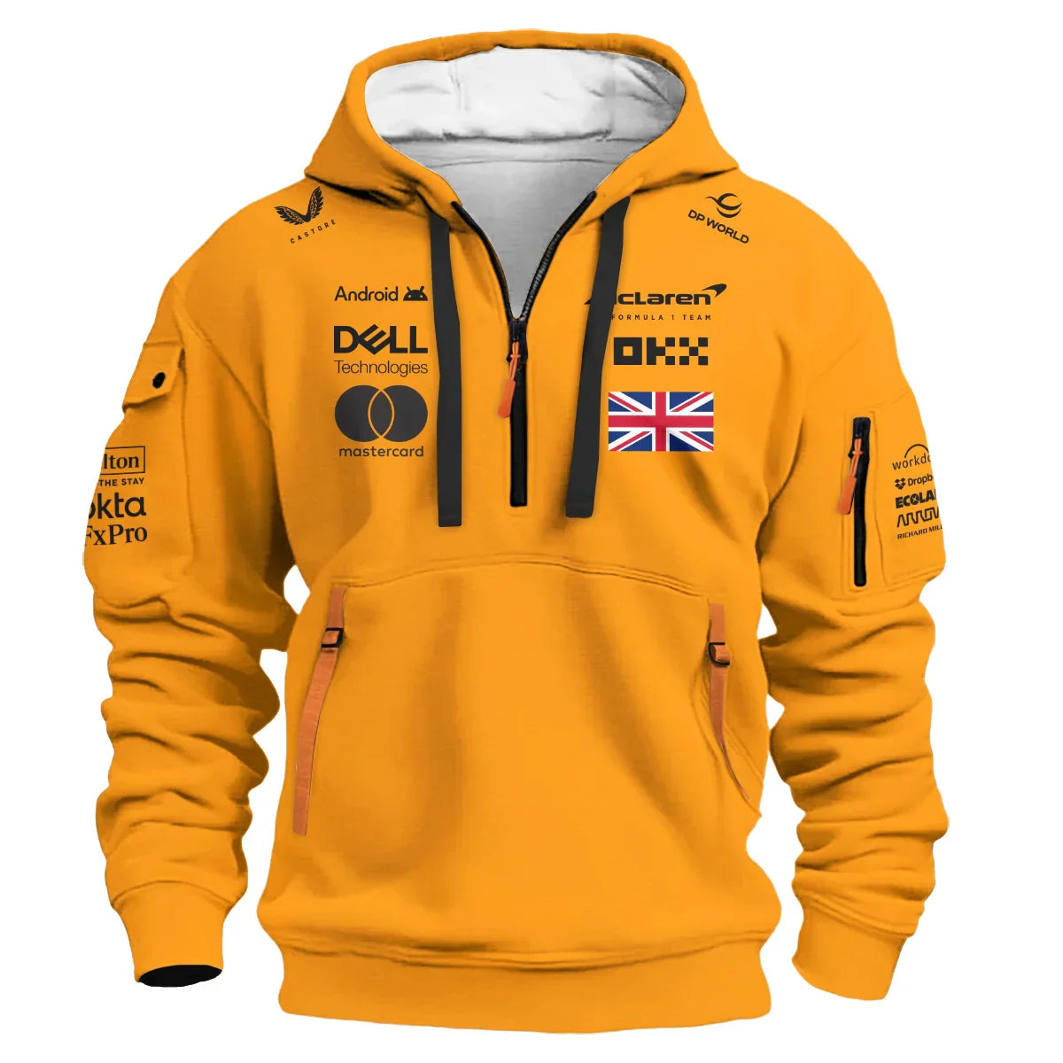 Champion From #4 to #1 Lando Norris McLaren F1 Team Hoodie Half Zip
