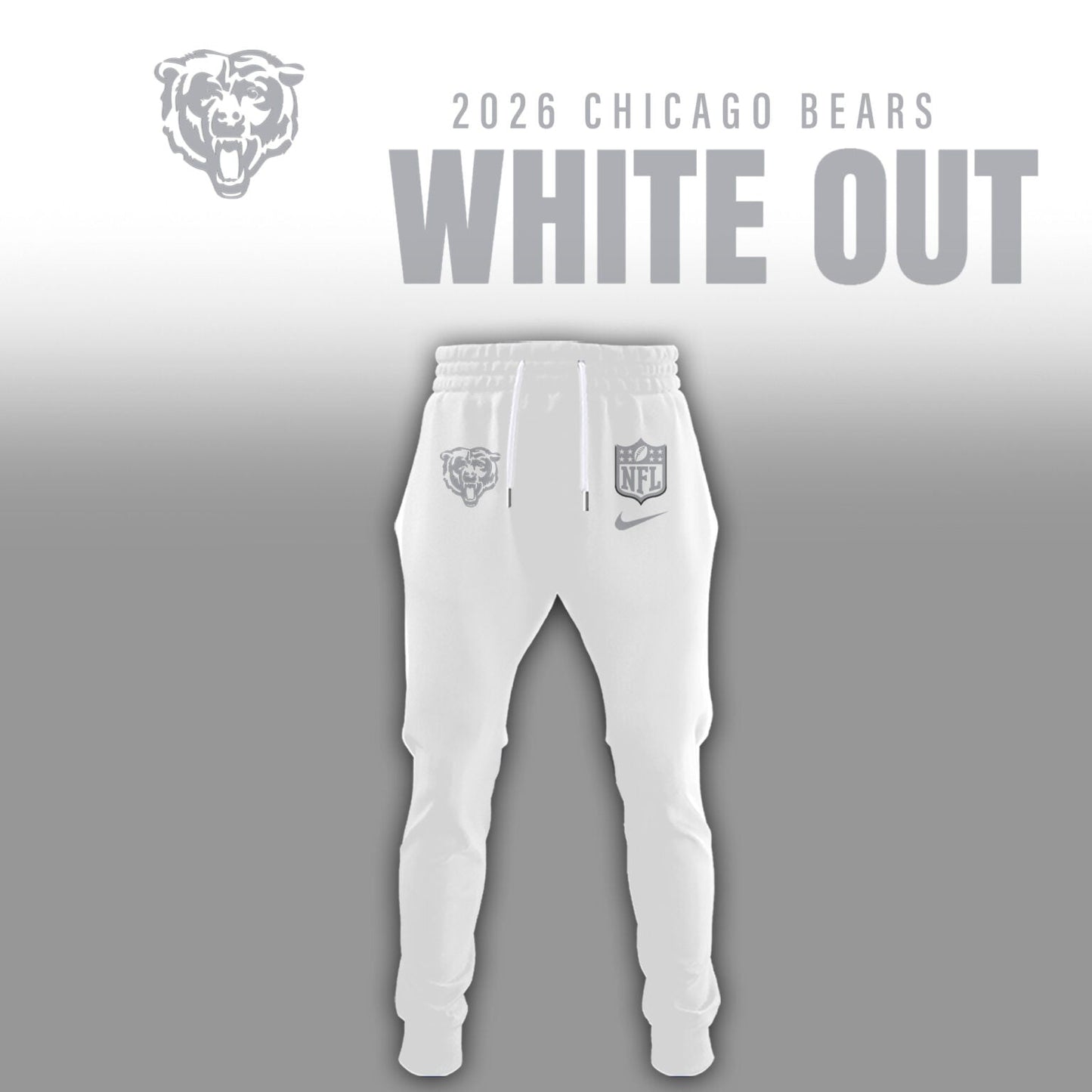 Chicago Bears 2026 White Out Limited Edition Hoodie