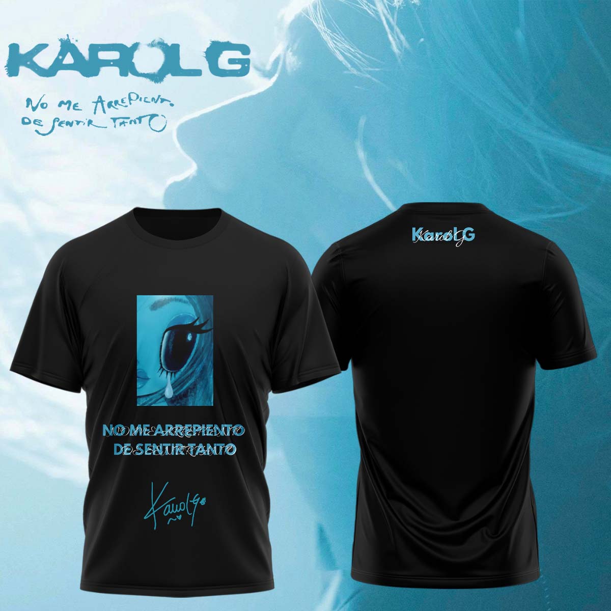 KaRol G Album “NO ME ARREPIENTO DE SENTIR TANTO” 🩵 – Tshirt