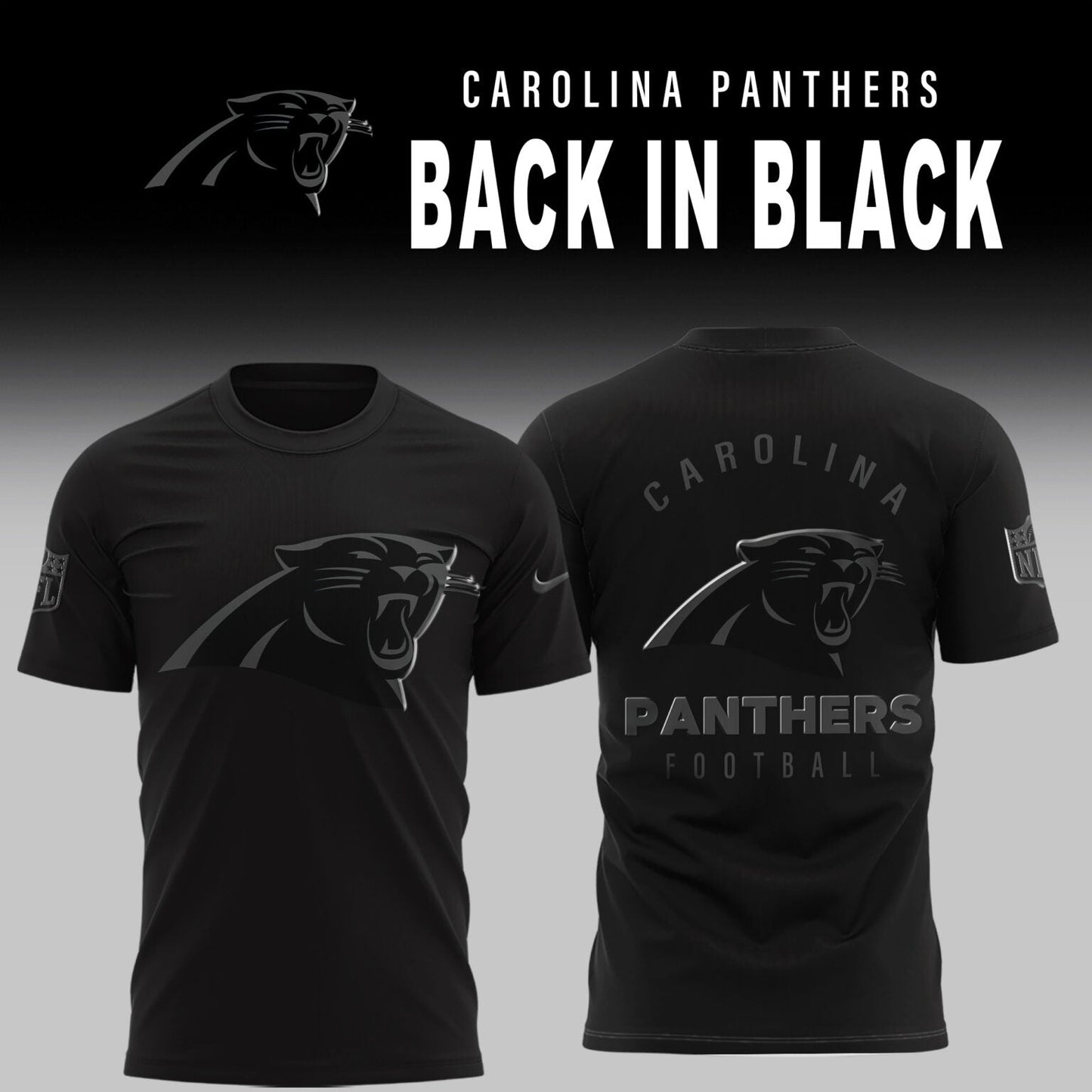 Carolina Panthers 2025 Back In Black Limited Edition Combo TShirt