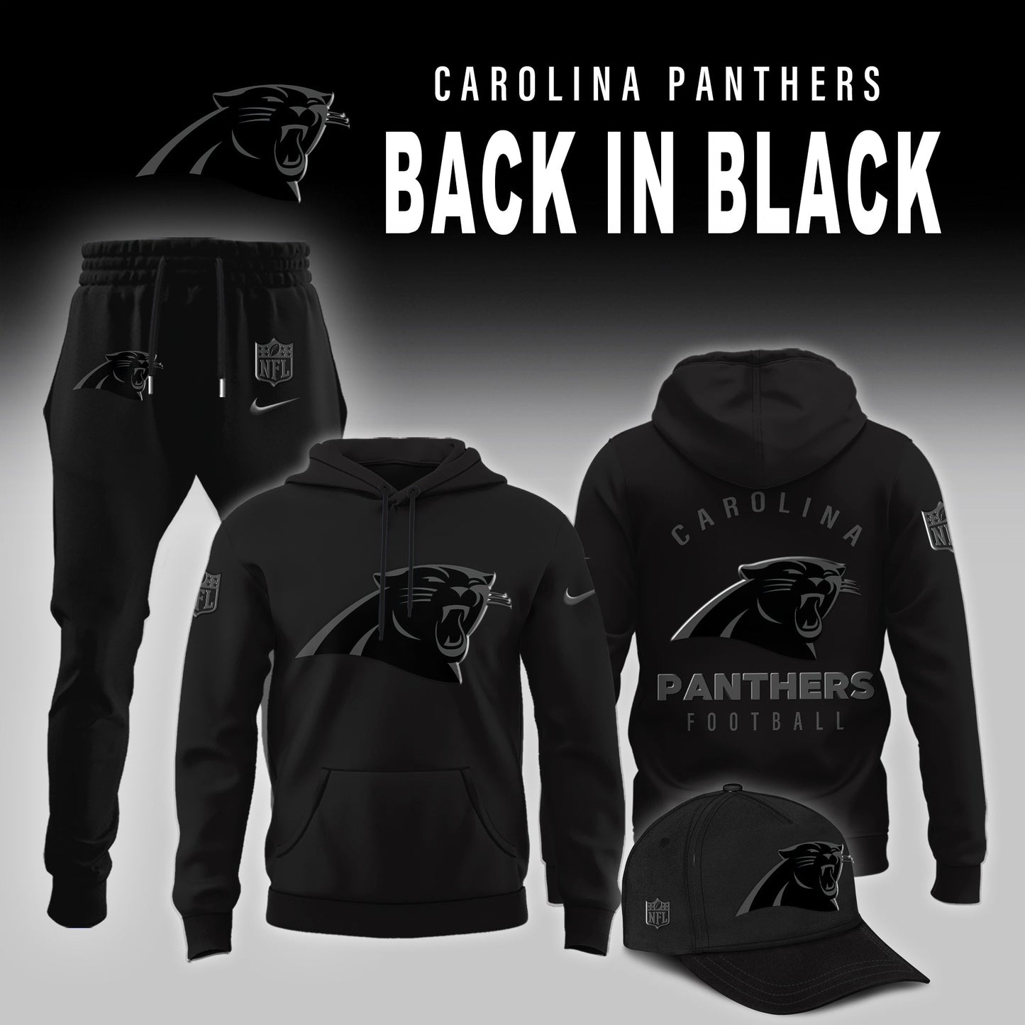 Carolina Panthers 2025 Back In Black Limited Edition Combo Hoodie