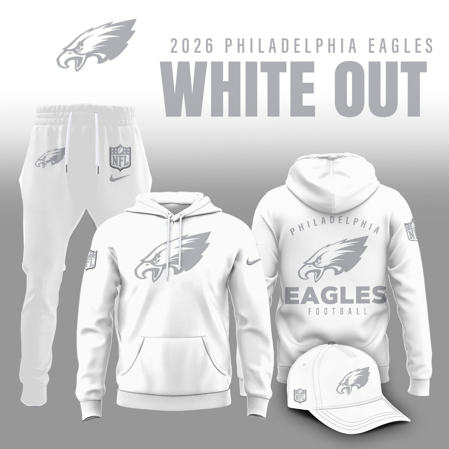 Philadelphia Eagles 2026 White Out Limited Edition Hoodie