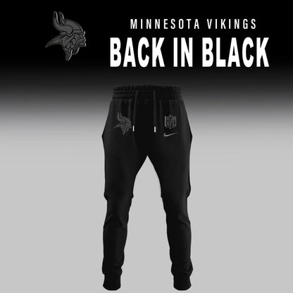 Minnesota Vikings Back In Black Half Zip Hoodie