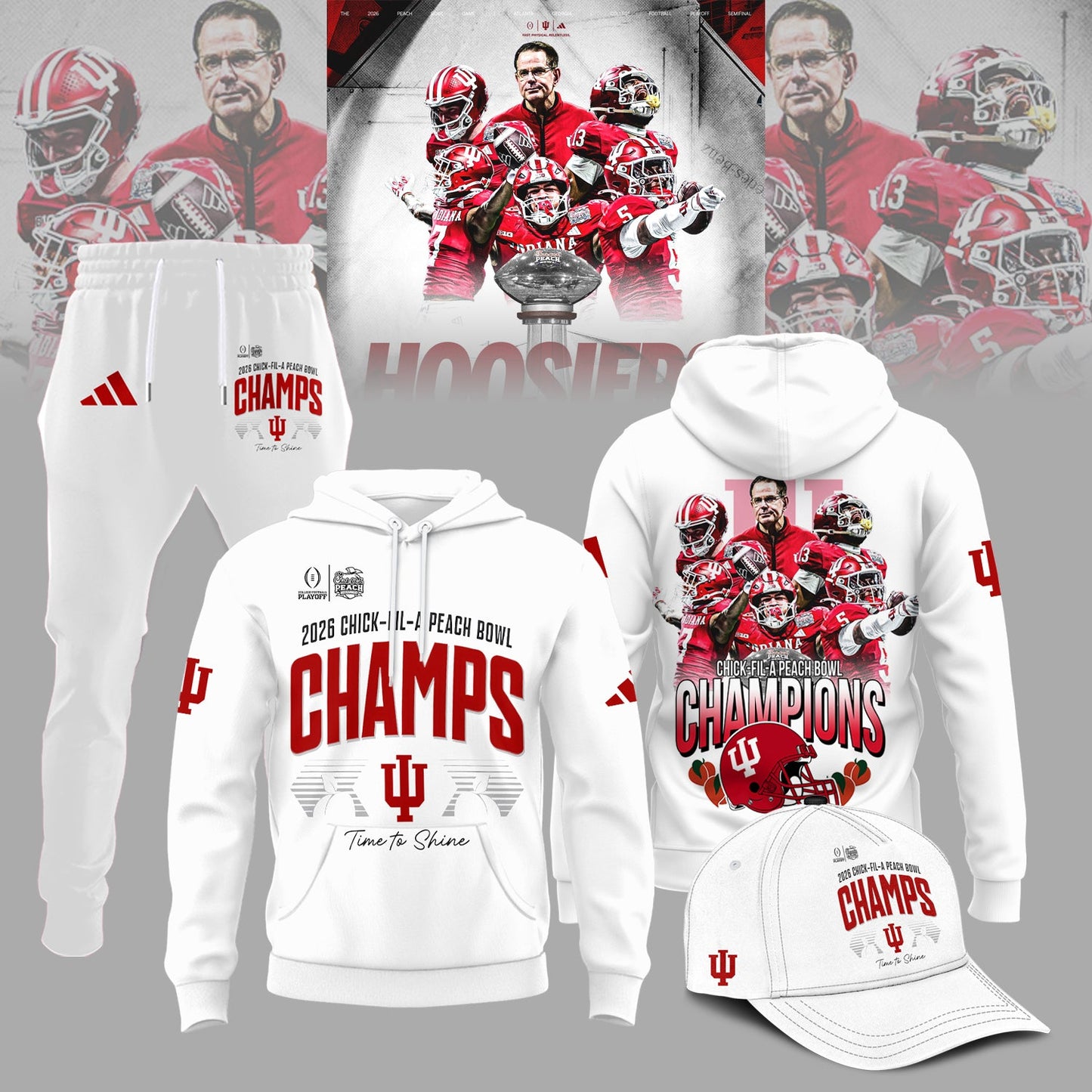 Indiana Hoosiers 2026 Peach Bowl Champions Limited Hoodie