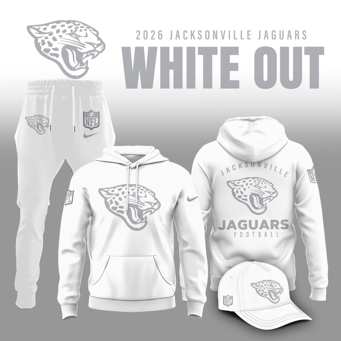 Jacksonville Jaguars 2026 White Out Limited Edition Hoodie