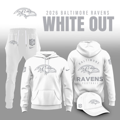 Baltimore Ravens 2026 White Out Limited Edition Hoodie