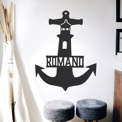 Metal Anchor Sign, Nautical Sign, Metal Anchor Sign, Home Decor Sign, Metal Front Door Sign, Housewarming Gift Idea, Wedding Gift