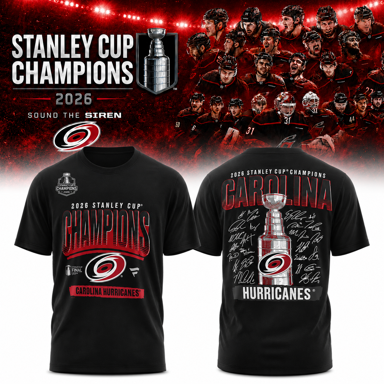 Carolina Hurricanes 2026 Stanley Cup Champions T-Shirt