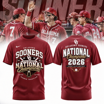 Oklahoma Sooners 2026 NCAA Baseball National Champions Tshirt