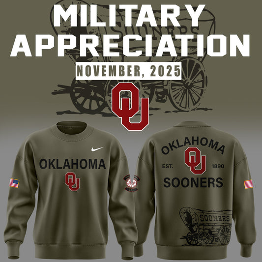 Limited Edition 2025 Oklahoma Sooners Football Military Appreciation Sweat