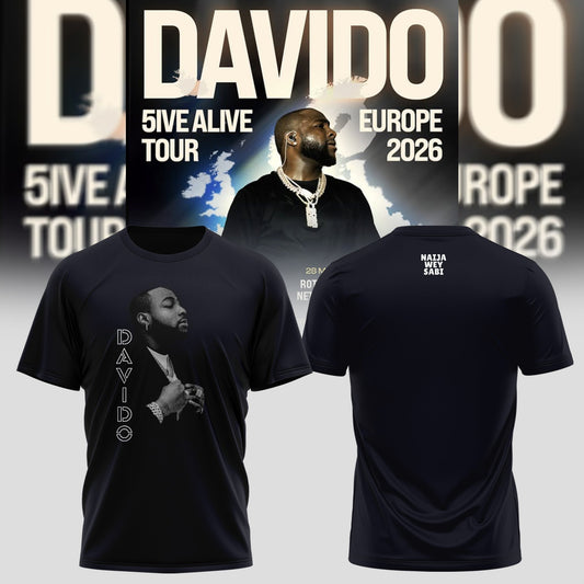 Davido “ 5IVE ALIVE TOUR “ EUROPE 2026 Collection