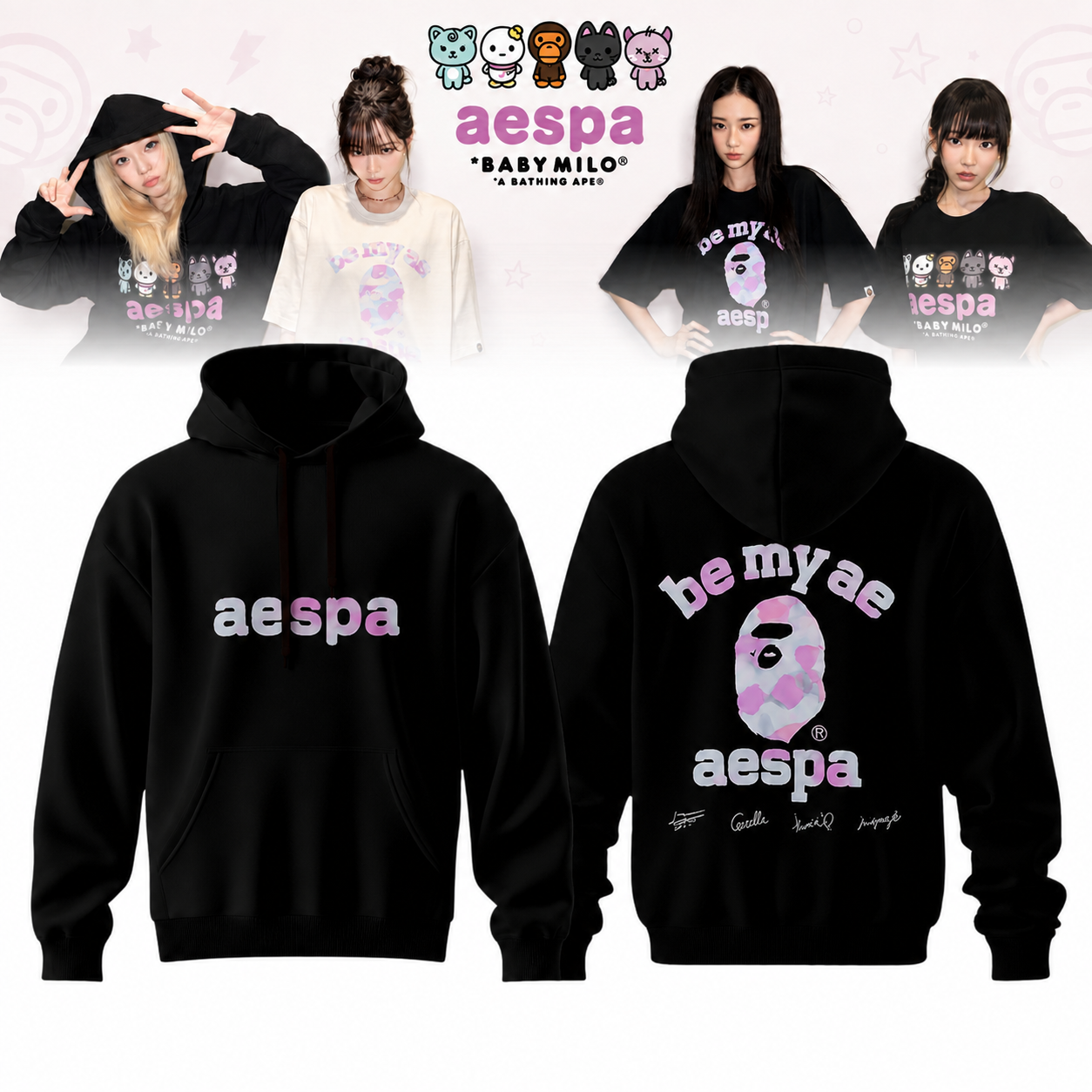 🖤🐰 AESPA x BAPE Limited Edition Hoodie