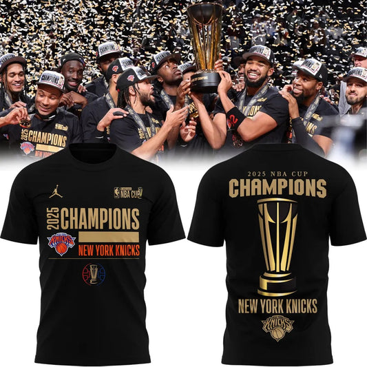 Limited Edition NY Knicks 2025 Emirates NBA Cup Champions Shirt