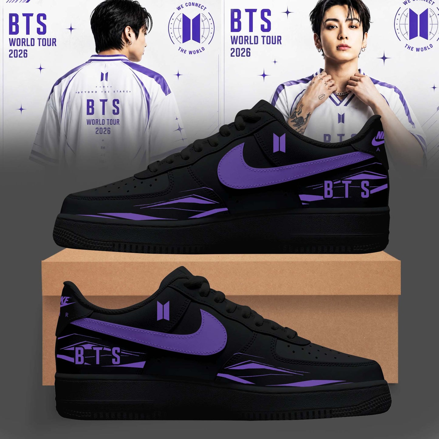 Beyond The Stage World Tour Premium Custom Leather Graphic Shoes