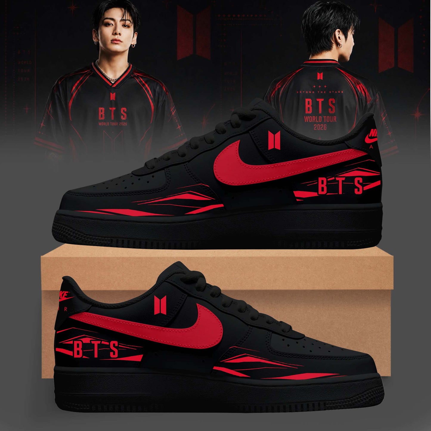Beyond The Stage World Tour Premium Custom Leather Graphic Shoes