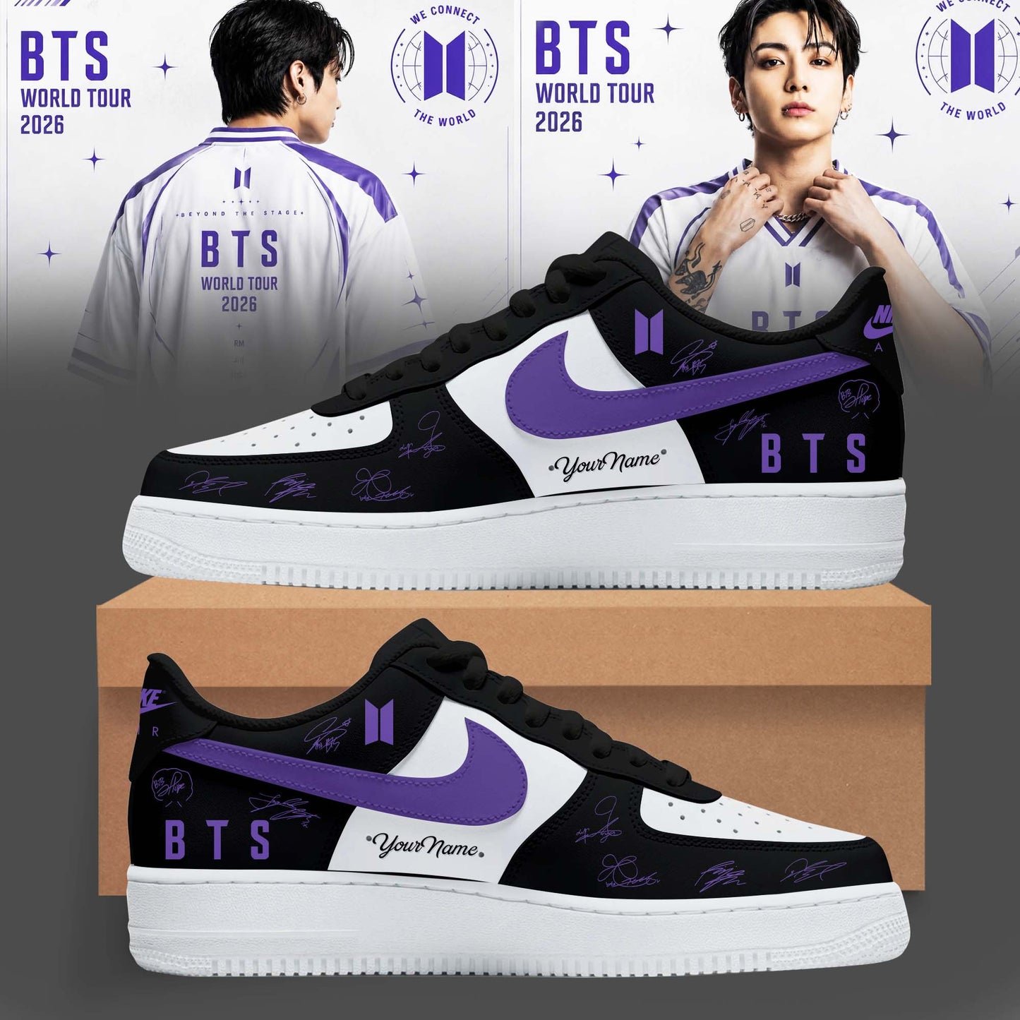 Beyond The Stage World Tour Premium Custom Leather Graphic Shoes