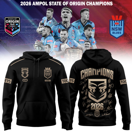 Limited Edition NSW Blues 2026 State Of Origin Champions Hoodie