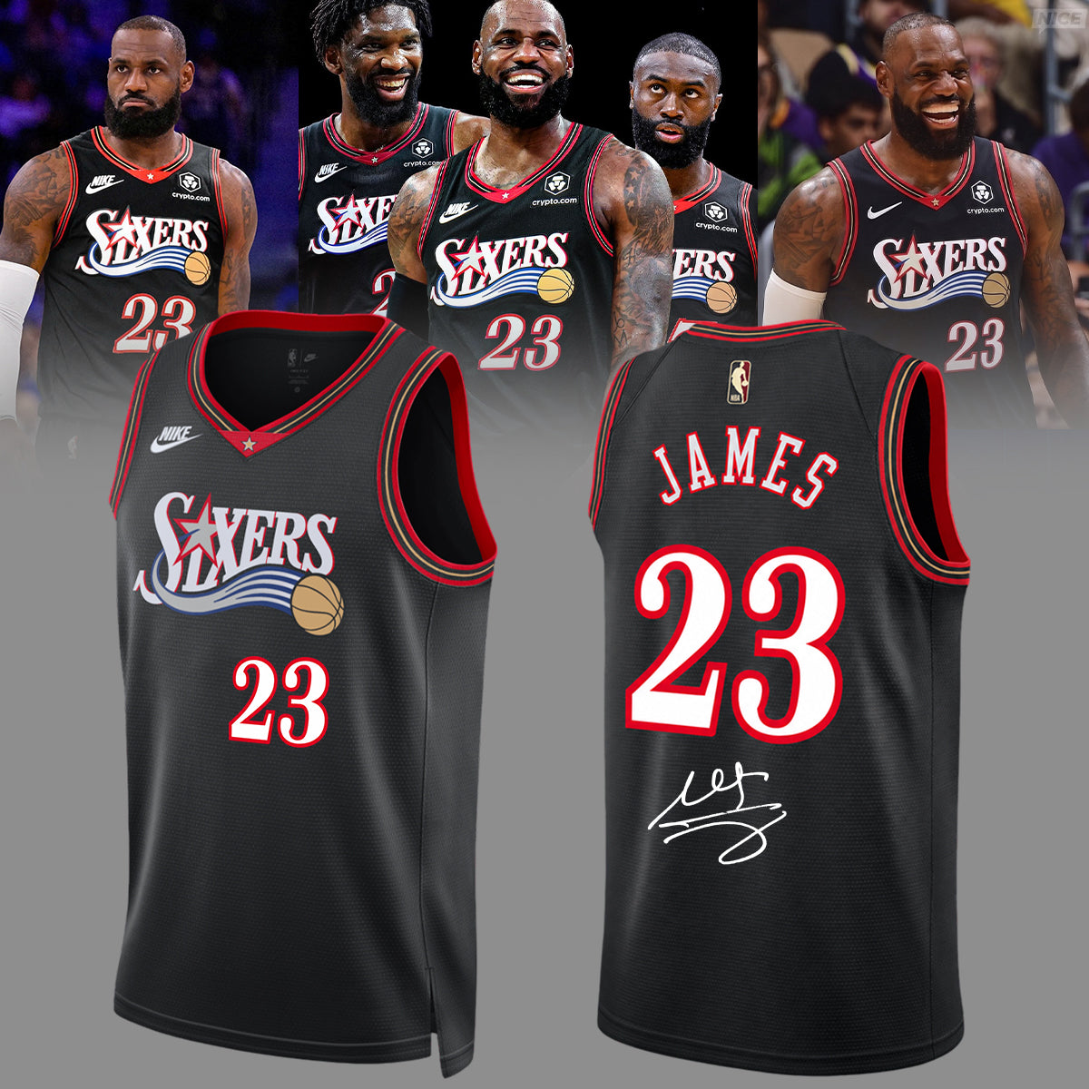 Philadelphia 76ers LeBron James signed Jersey
