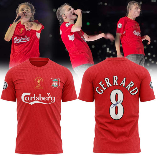 My Chemical Romance – The Black Parade 2026 Tour in Liverpool, Anfield Stadium Steven Gerrard Personally Signed Limited Shirt