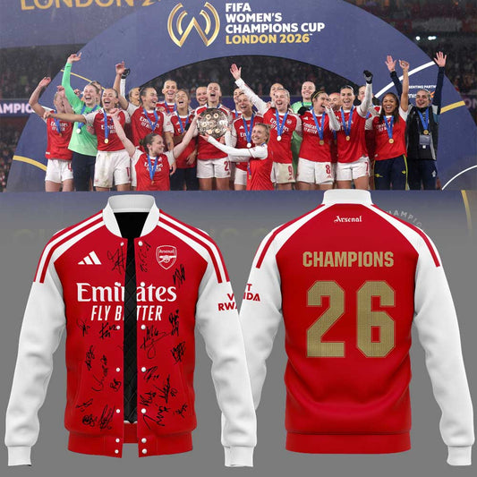 Arsenal FIFA Womens Champions Cup 2026 Winners SIgnature Jacket