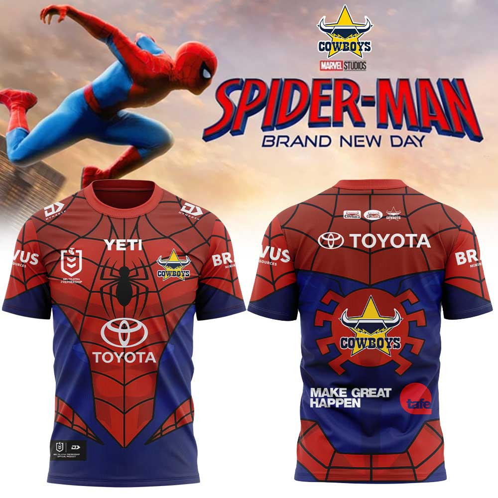 North Queensland Cowboys x Spider-Man 2026 Merch Limited Edition Shirt