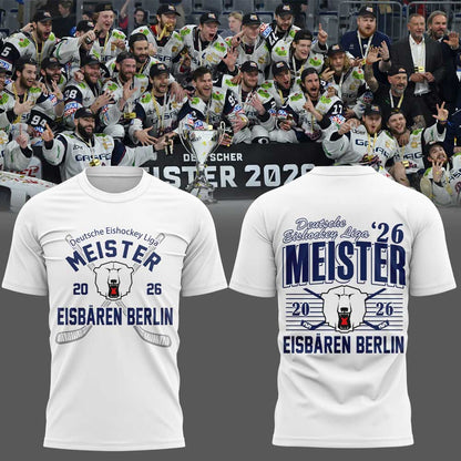 Eisbären Berlin Deutsche Eishockey Liga Meister 2026 Shirt White