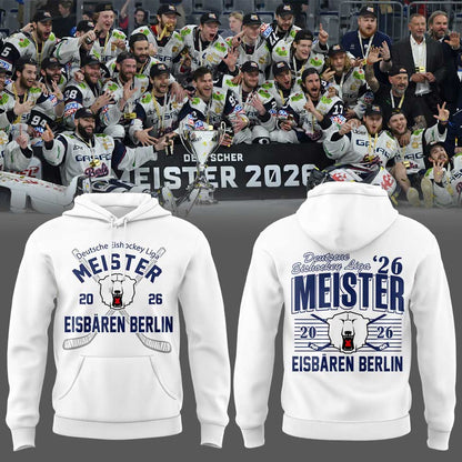 Eisbären Berlin Deutsche Eishockey Liga Meister 2026 Hoodie White