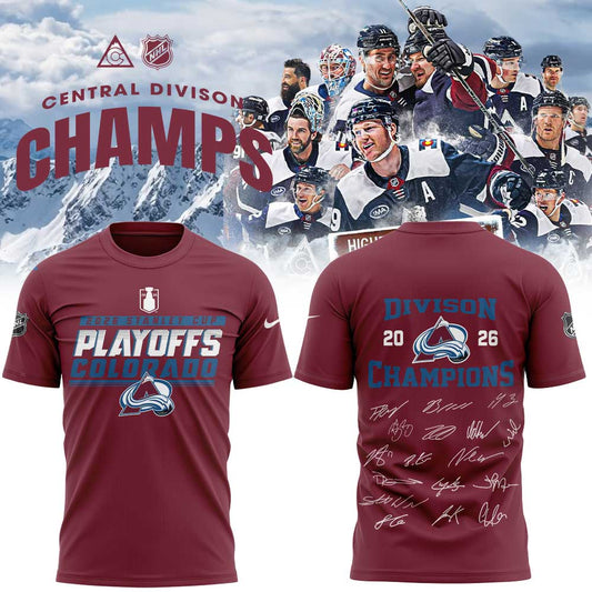 Colorado Avalanche 2026 Central Division Champs T-Shirt