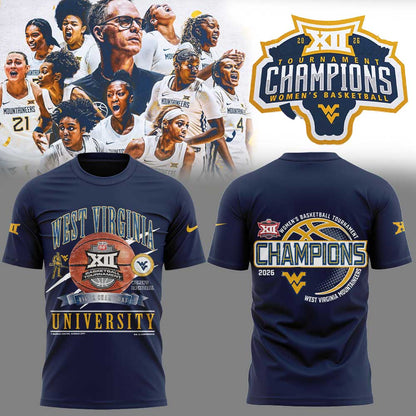 WVU Women™s Basketball 2026 Big 12 Women™s Basketball Tournament Championship Blue Shirt V2