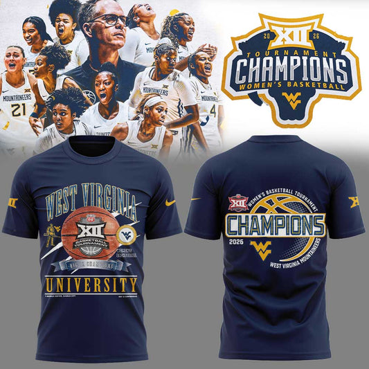 WVU Women™s Basketball 2026 Big 12 Women™s Basketball Tournament Championship Blue Shirt V2