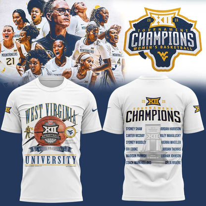 WVU Women™s Basketball 2026 Big 12 Women™s Basketball Tournament Championship White Shirt
