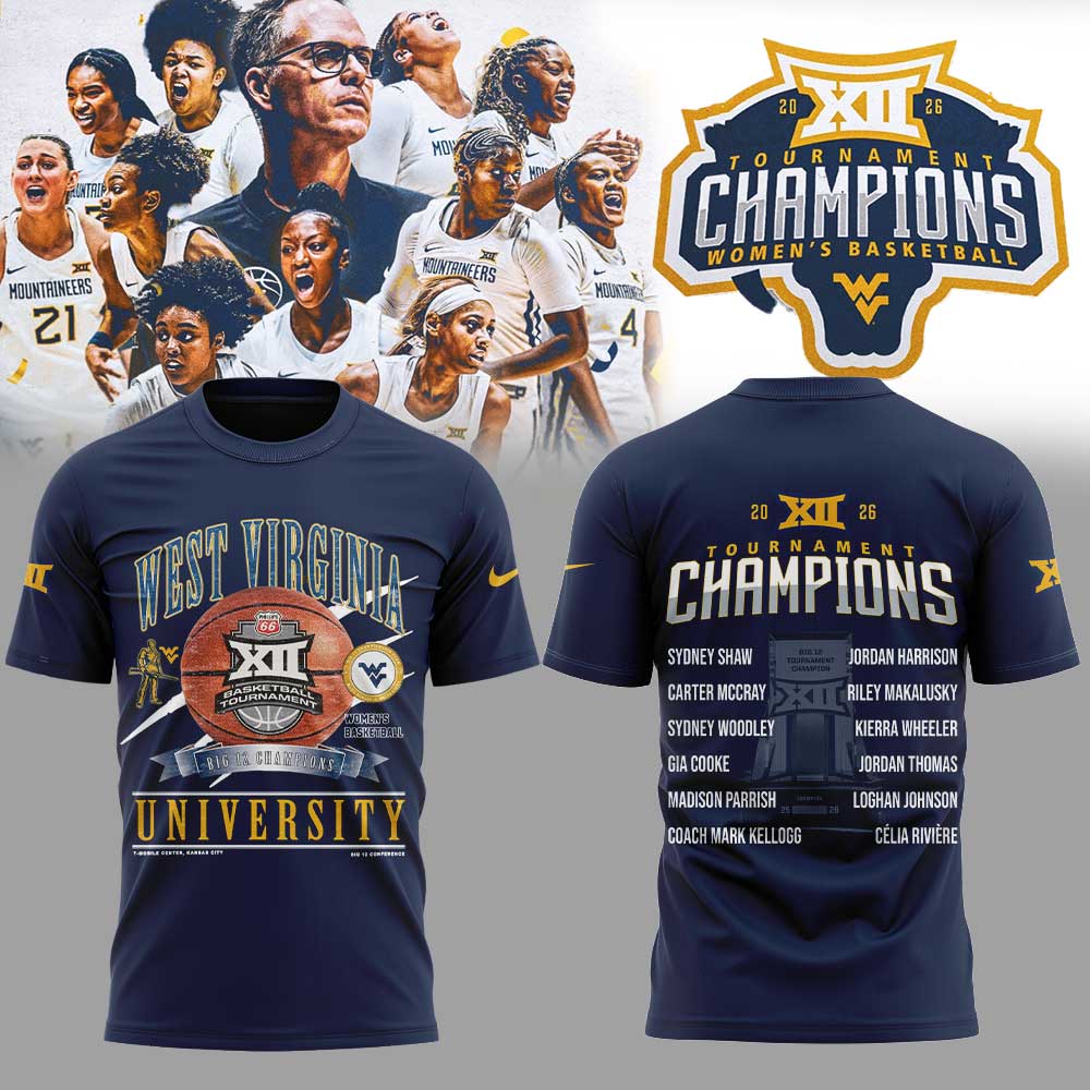 WVU Women™s Basketball 2026 Big 12 Women™s Basketball Tournament Championship Blue Shirt
