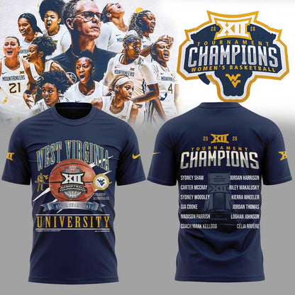 WVU Women™s Basketball 2026 Big 12 Women™s Basketball Tournament Championship Blue Shirt