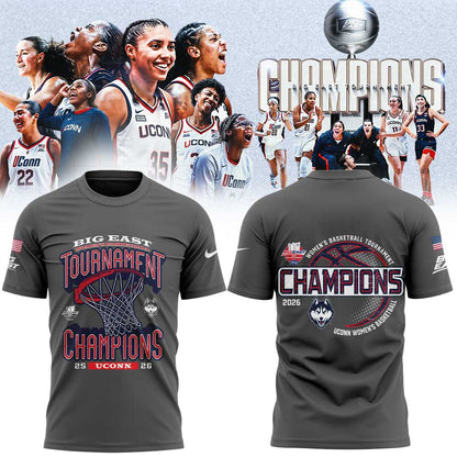 UConn Women™s Basketball 2026 BIG EAST Tournament Champions Gray Shirt
