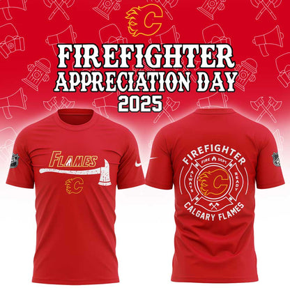 Limited Edition Calgary Flames Firefighter Application Day Combo Shirt