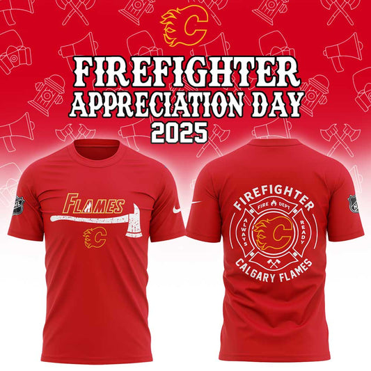 Limited Edition Calgary Flames Firefighter Application Day Combo Shirt